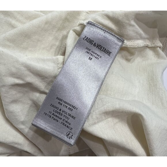 Zadig & Voltaire Zoe Horse Print Tee in Light Yellow - Picture 5 of 6